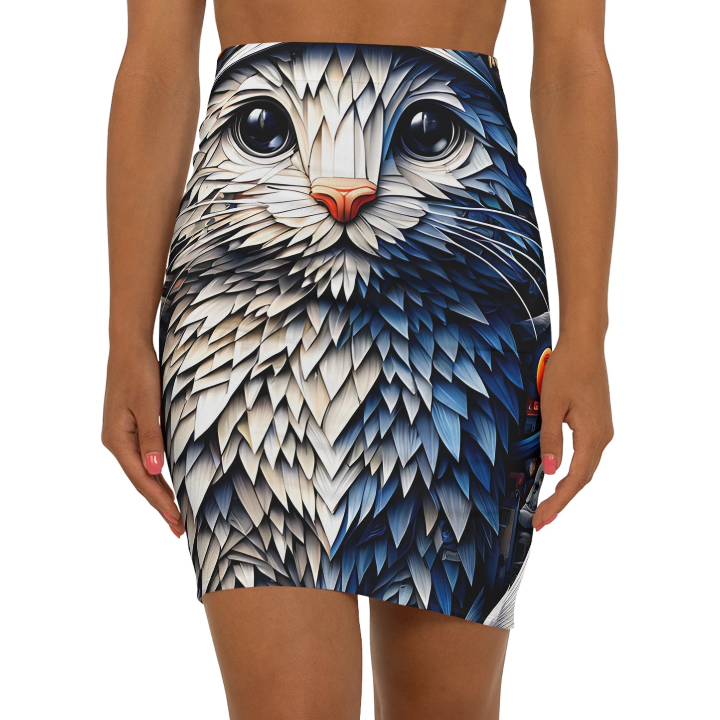 cat design mini skirt