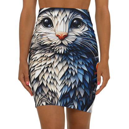 Cat Design Mini Skirt