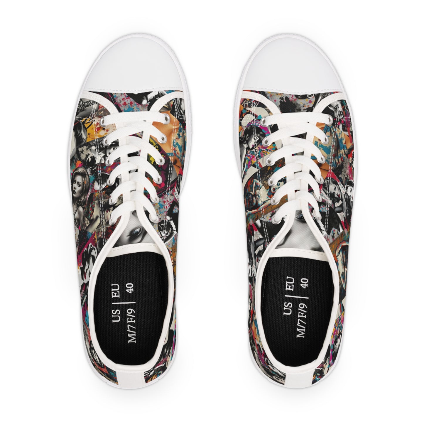 graffiti design low top sneakers