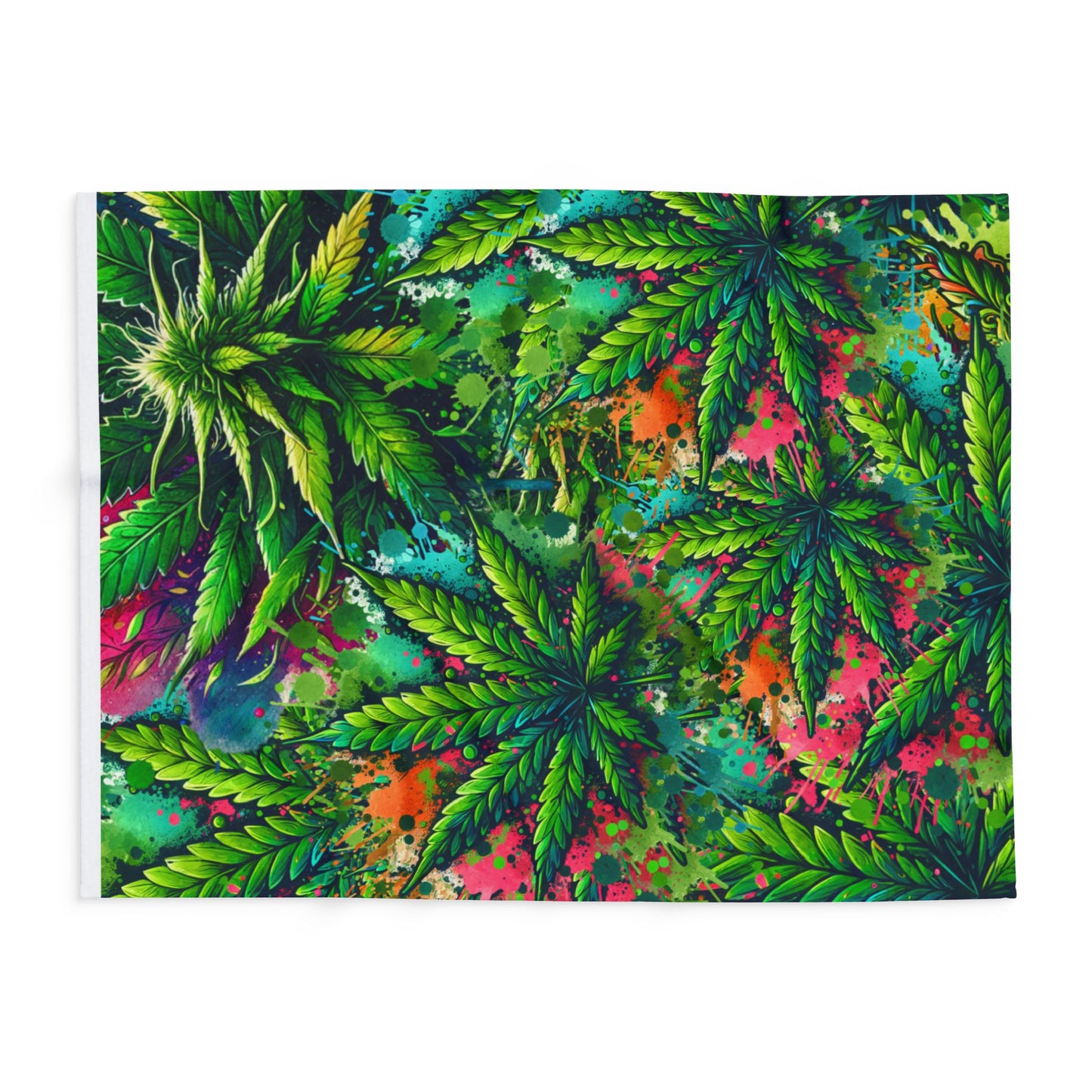 marijuana leaf design fleece