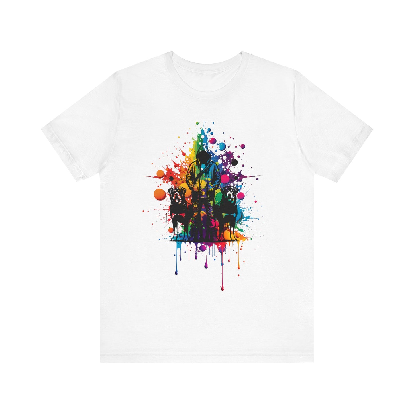 colorful paint splatter t-shirt