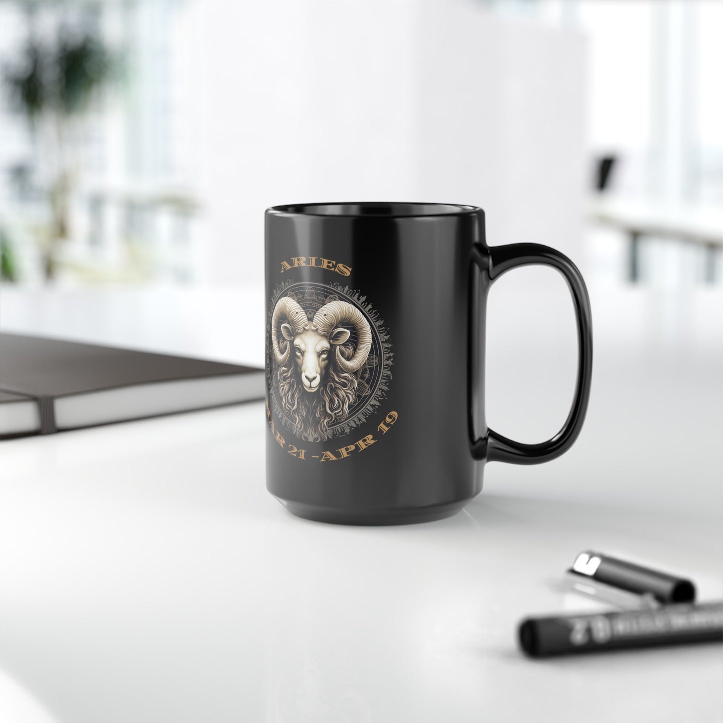 aries black mug