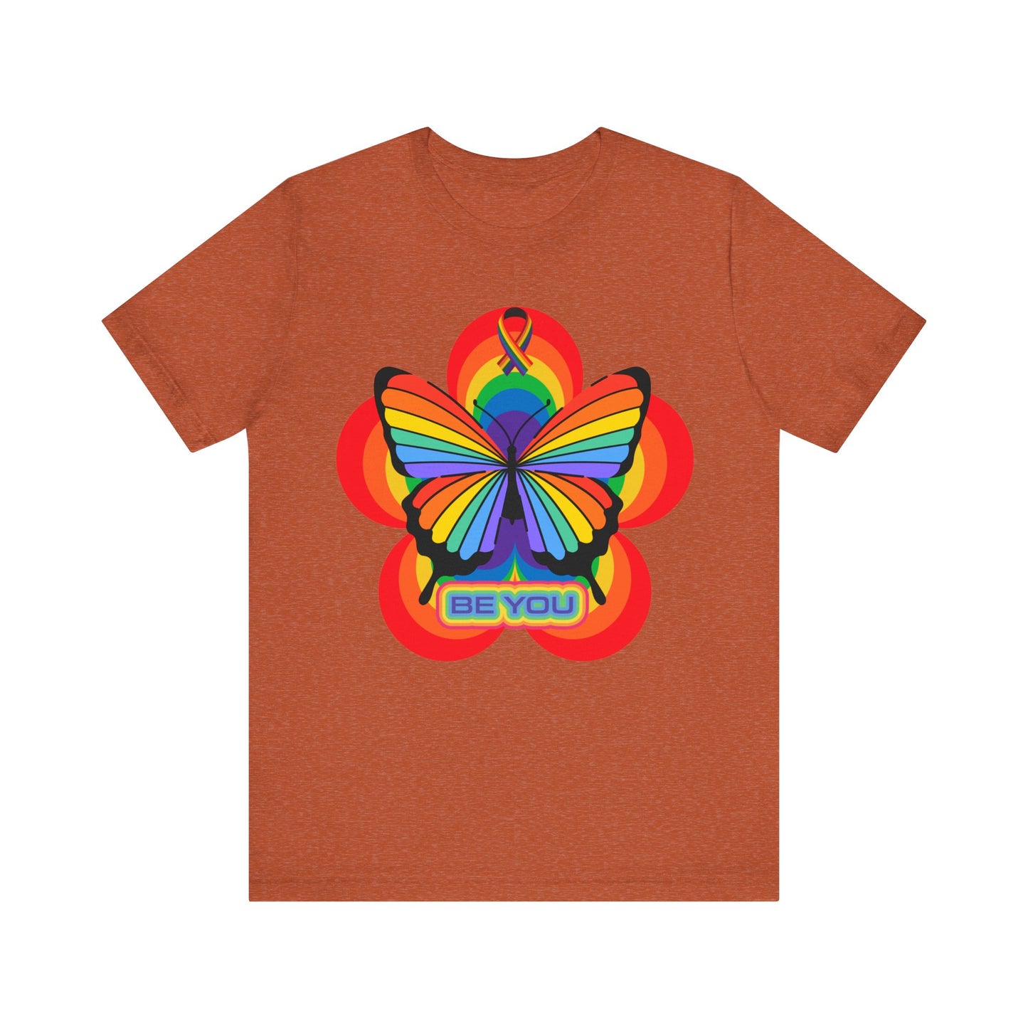 rainbow butterfly unisex t-shirts