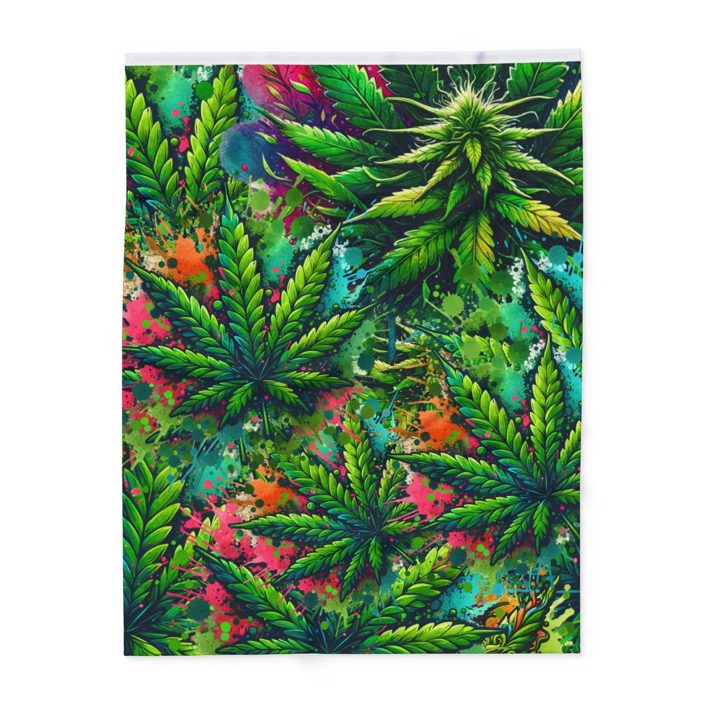 marijuana leaf design fleece