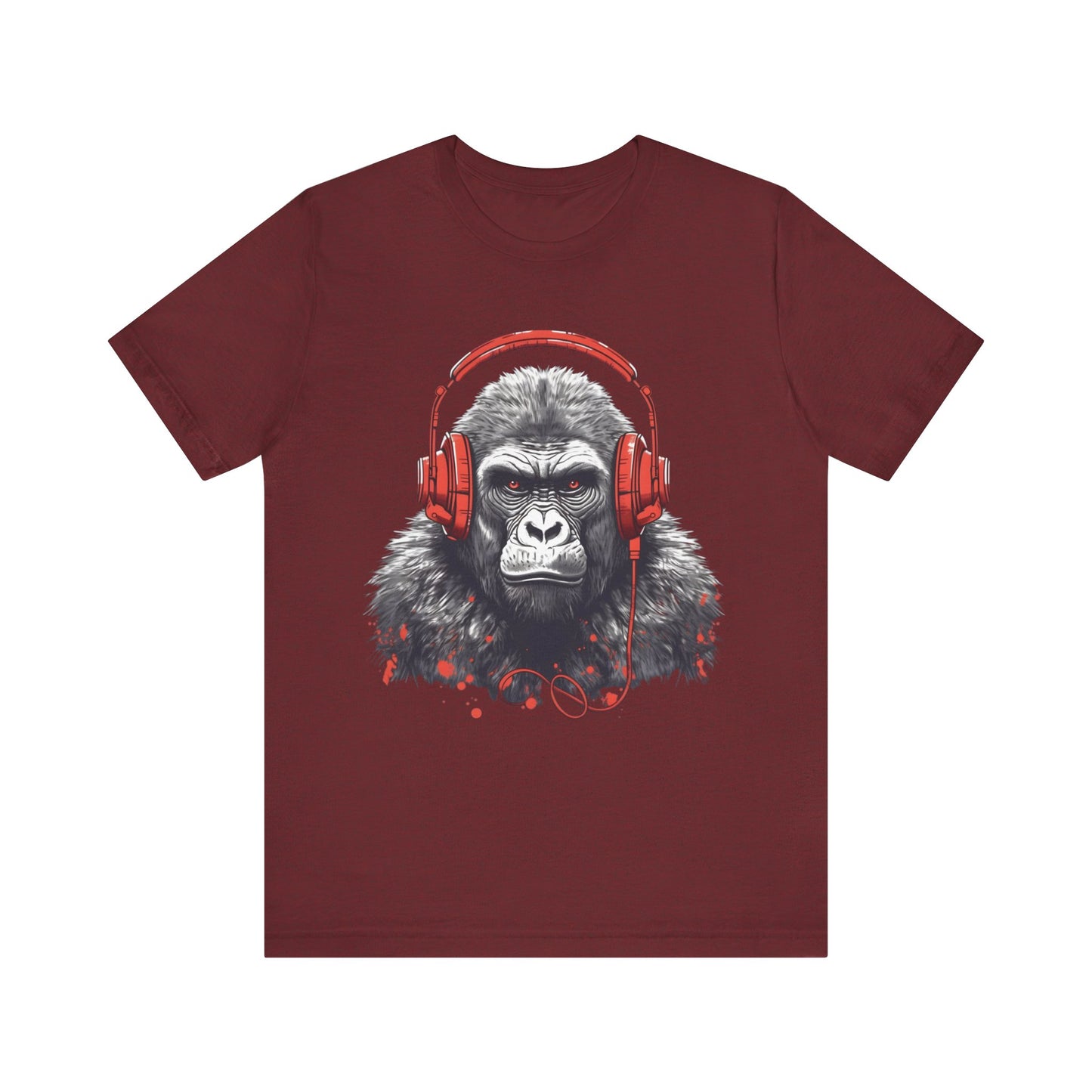 gorilla with headphones unisex t-shirt