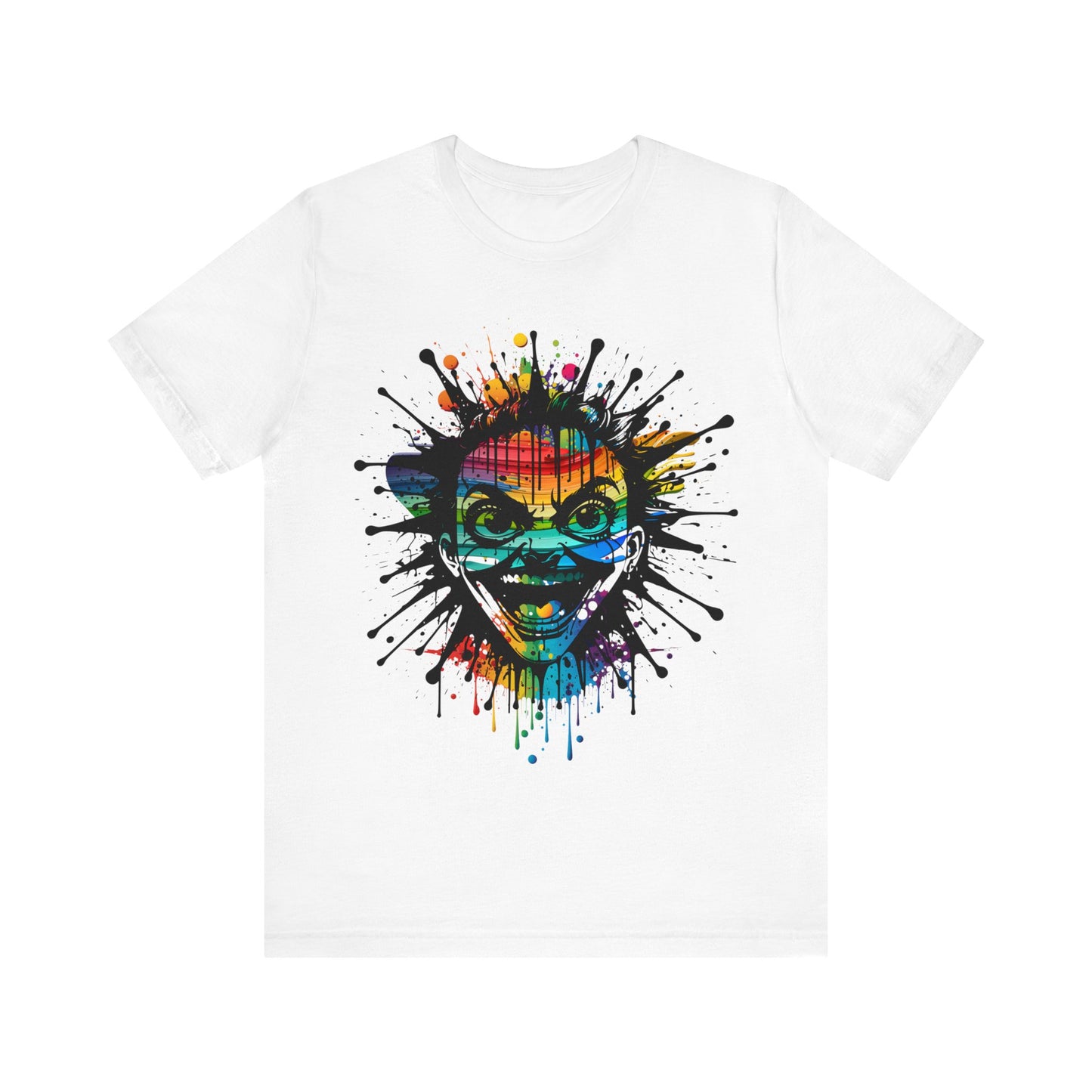 joker faced printed t-shirt