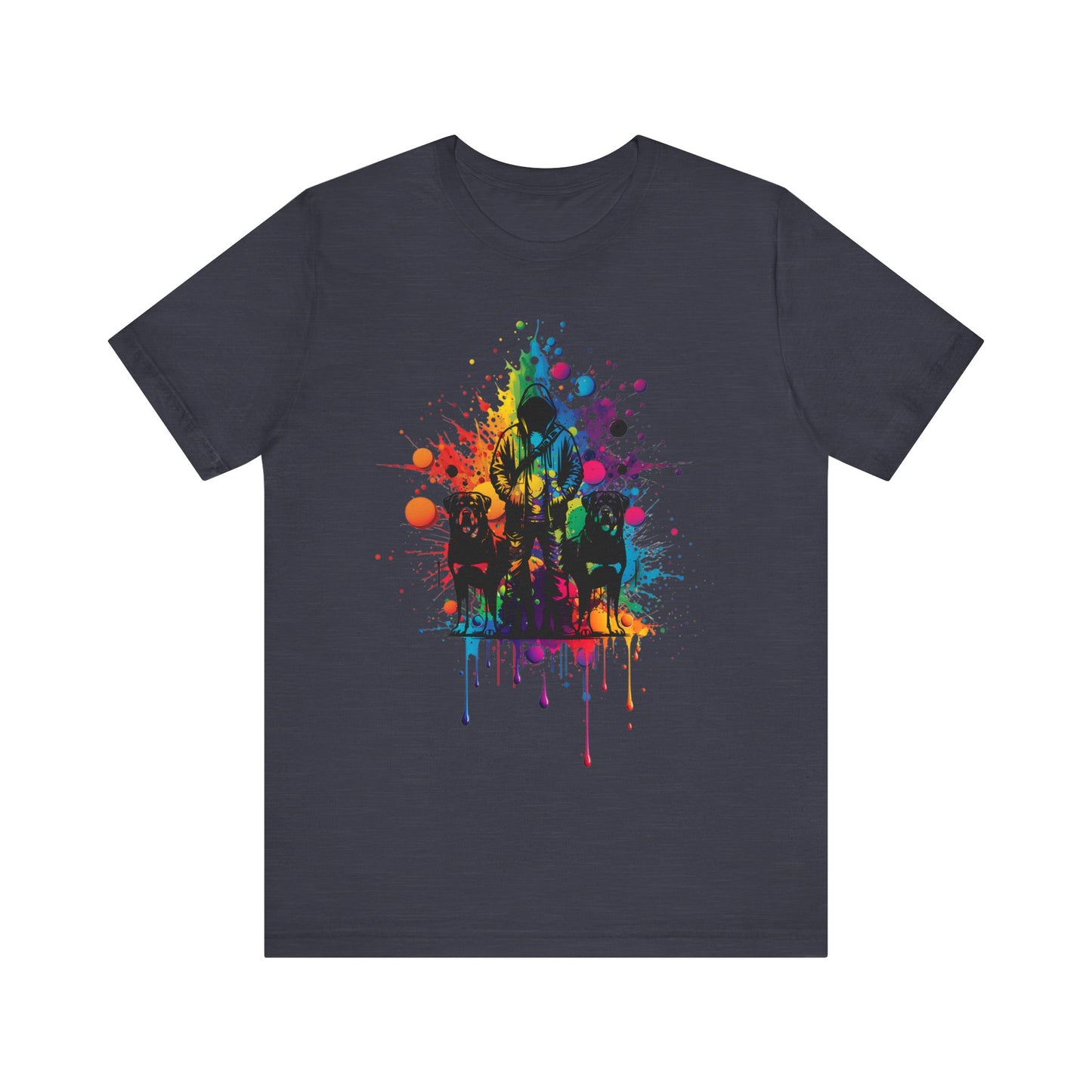 colorful paint splatter t-shirt