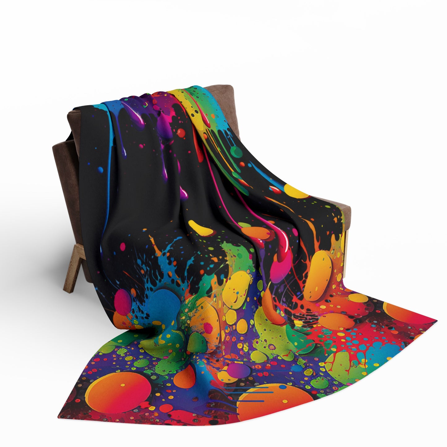 colorful dripping oil paint arctic fleece blanket