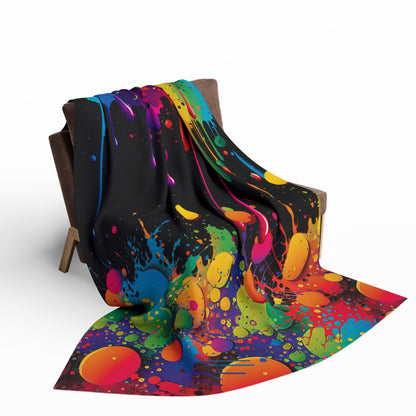 Colorful Dripping Oil Paint Arctic Fleece Blanket