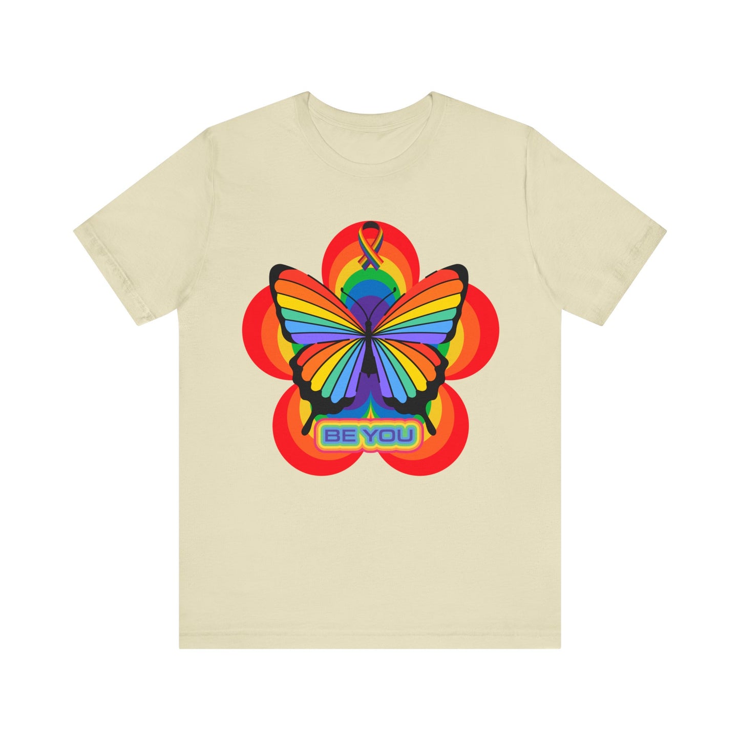 rainbow butterfly unisex t-shirts