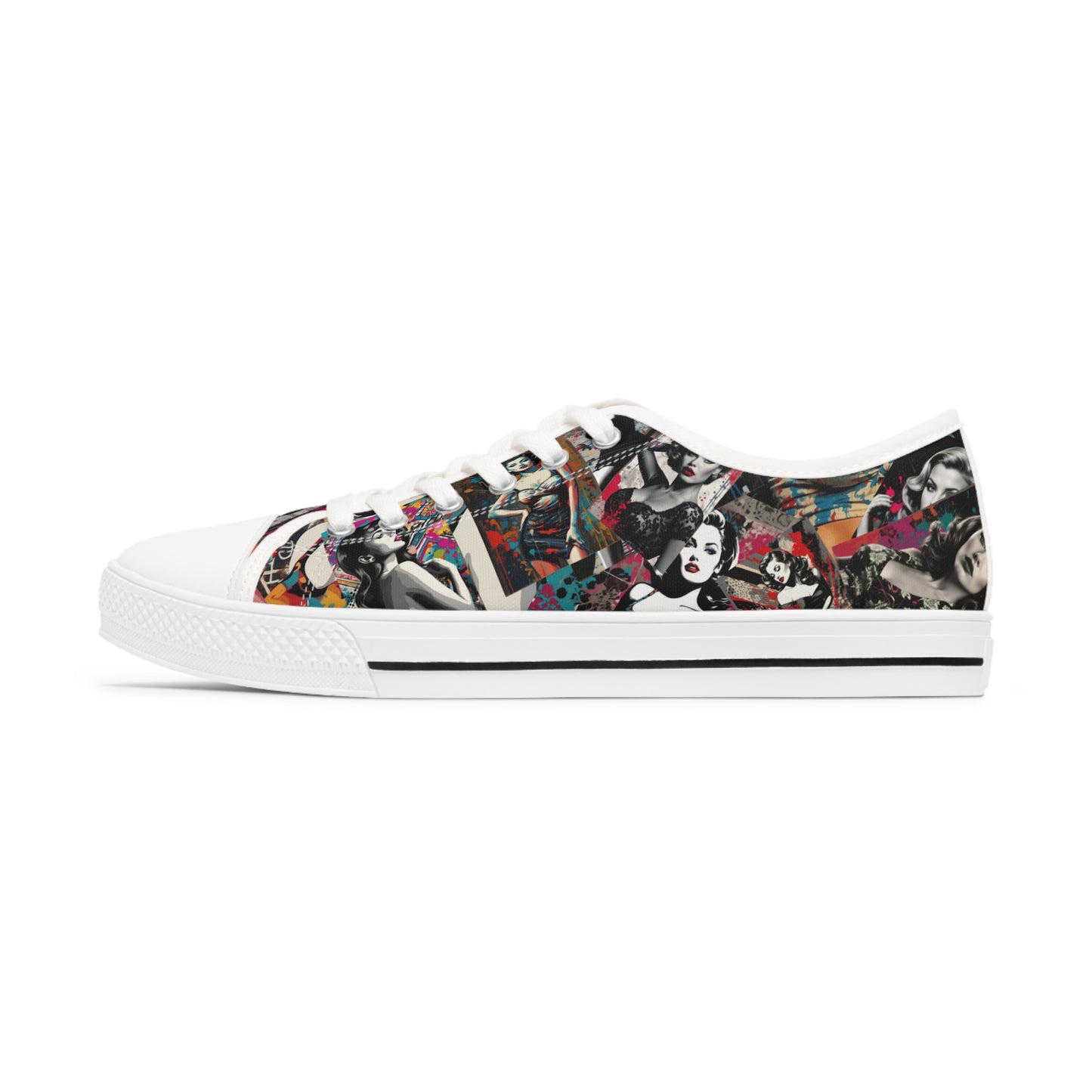 graffiti design low top sneakers