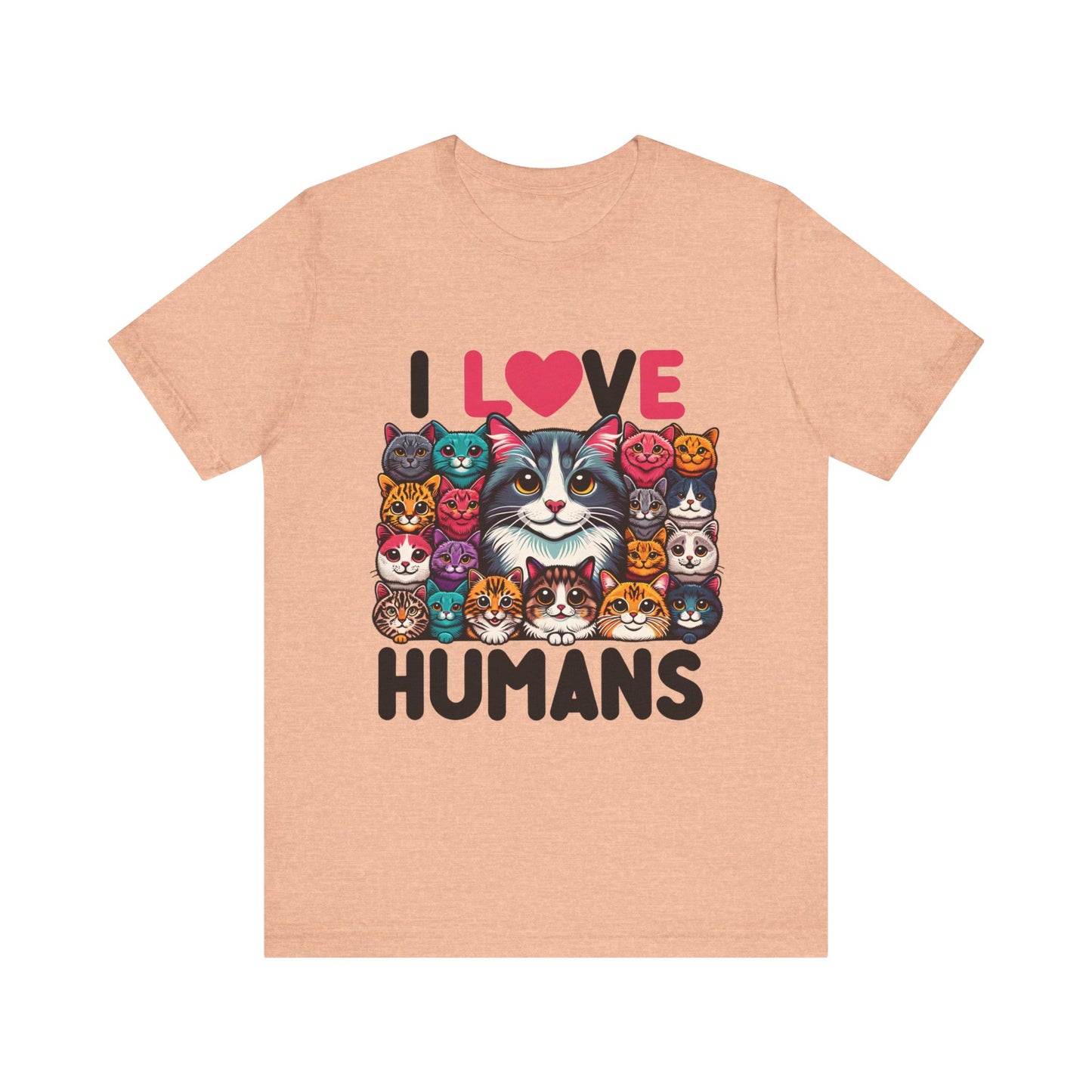 kitty loves humans unisex jersey short sleeve tee