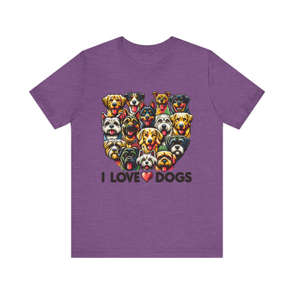 I Love Dogs Unisex Jersey Short Sleeve Tee