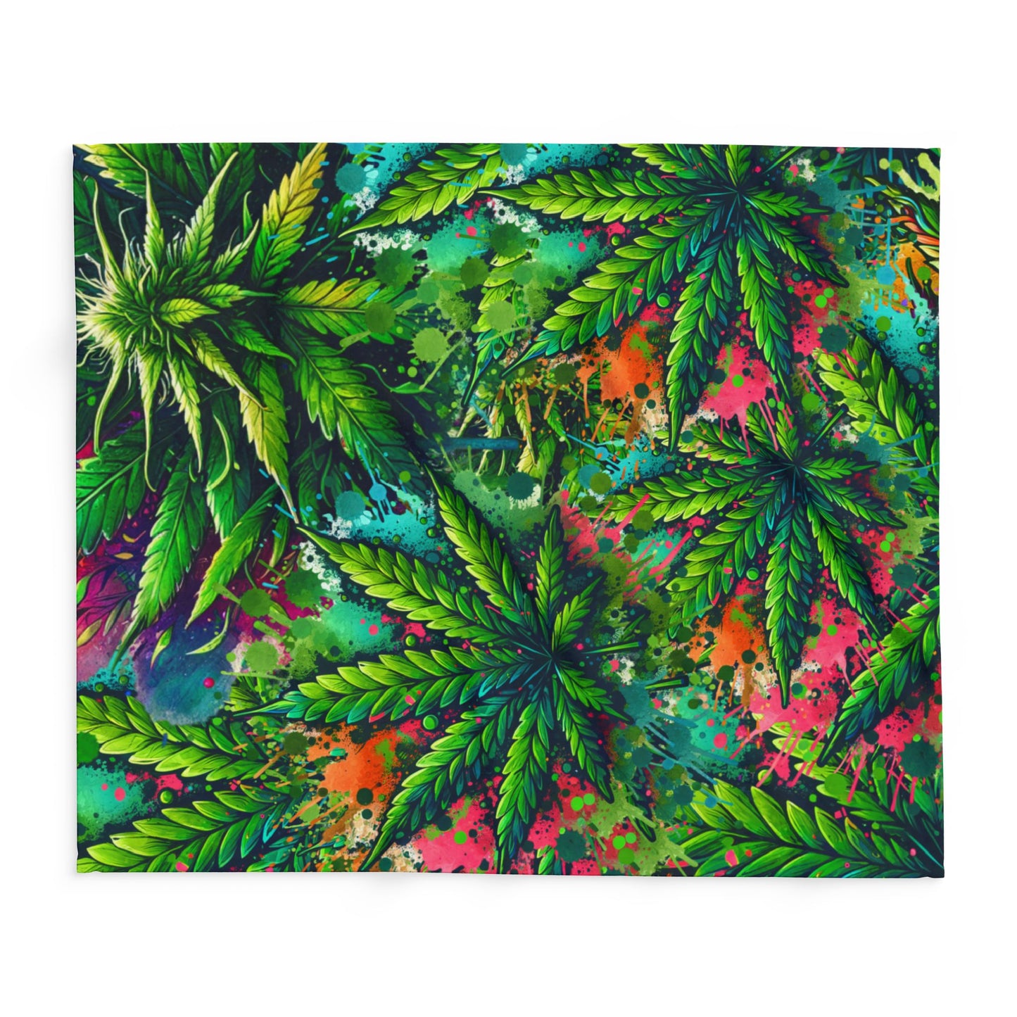 marijuana leaf design fleece