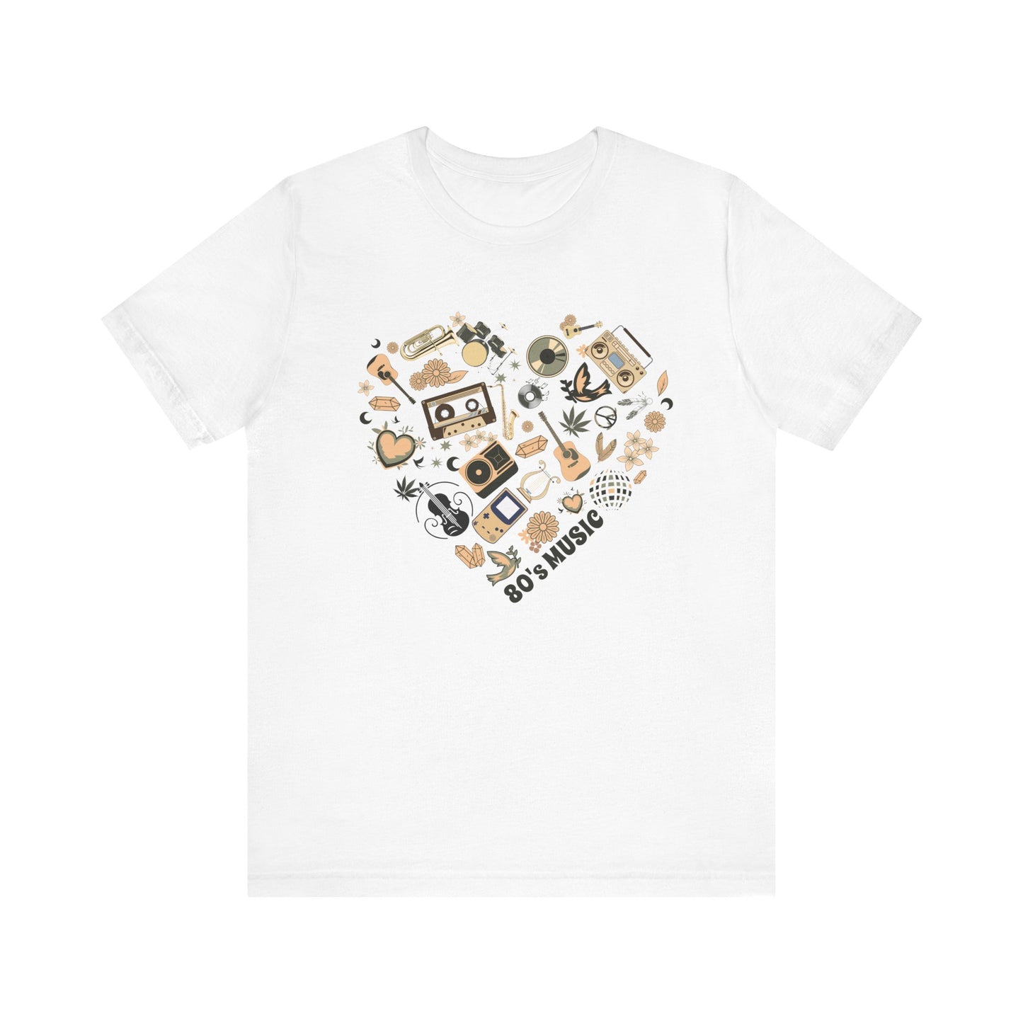 musical heart jersey short sleeve unisex tee