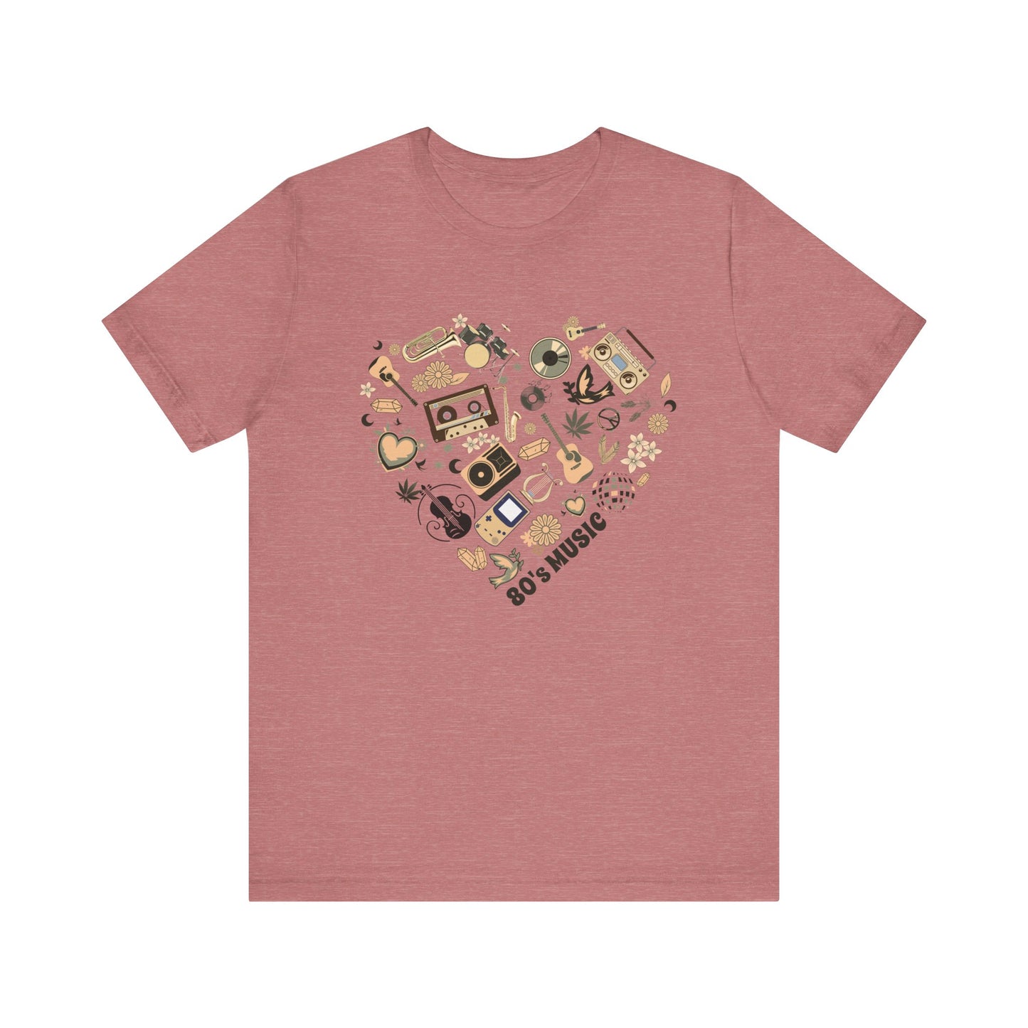 musical heart jersey short sleeve unisex tee