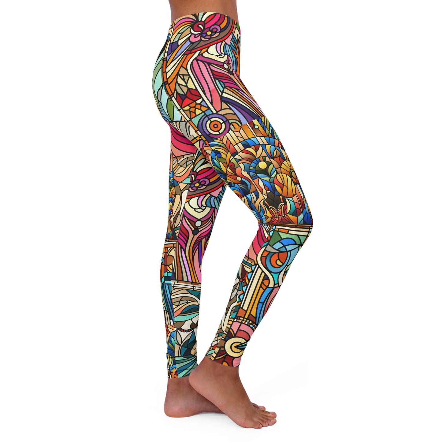 abstract 3 women's casual spandex leggings (aop)