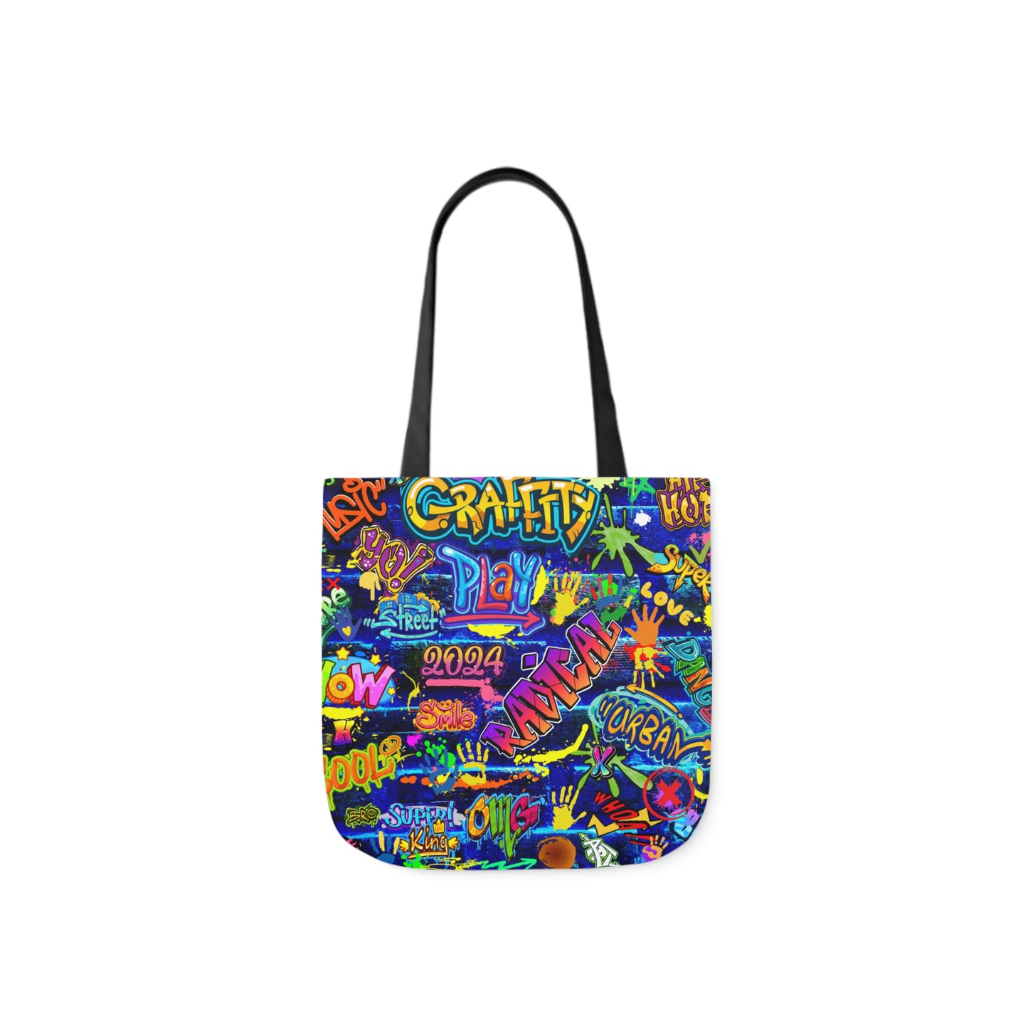 graffiti pattern tote bag