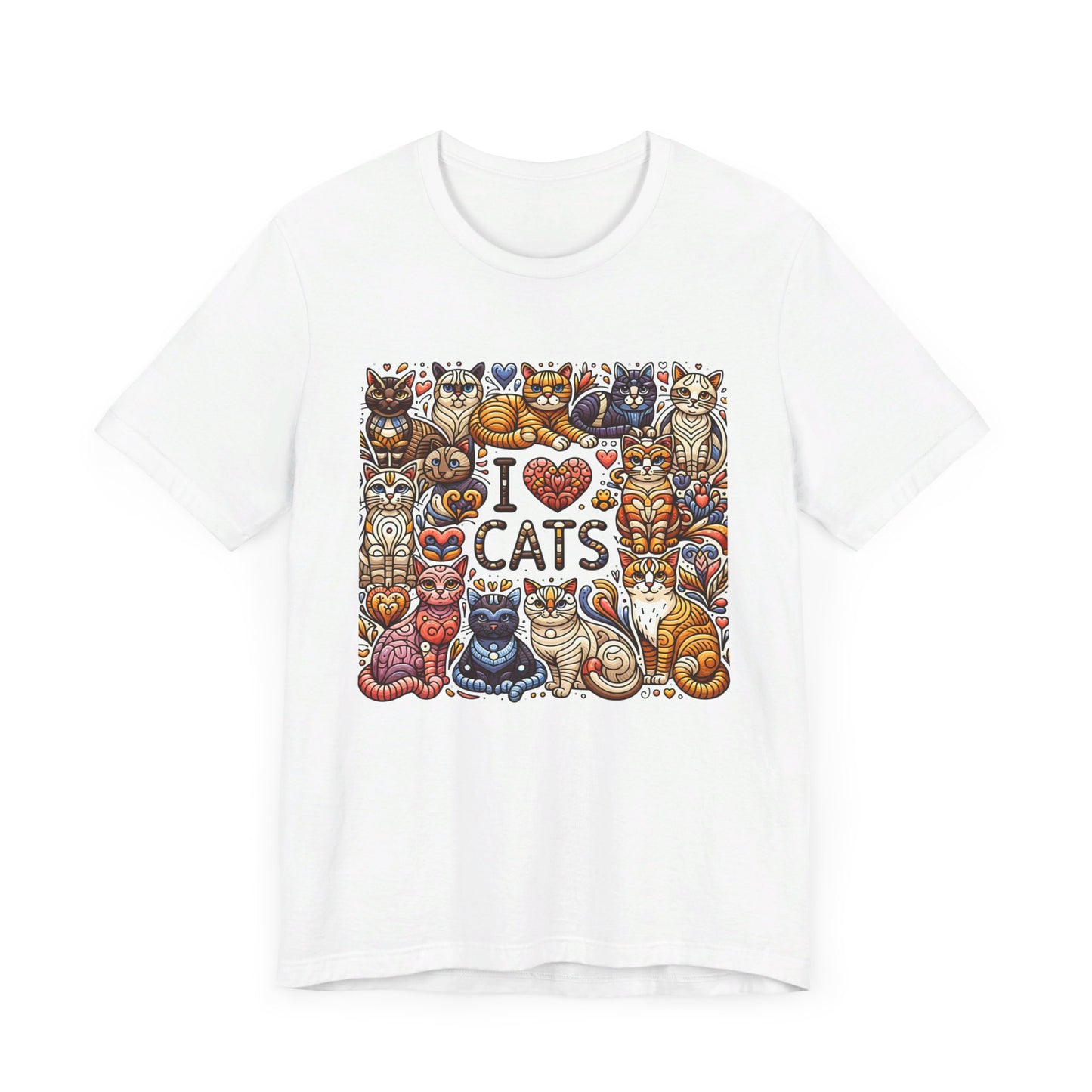 i love cat jersey short sleeve unisex tee