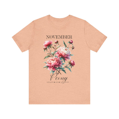 November Peony Flowers T-Shirt