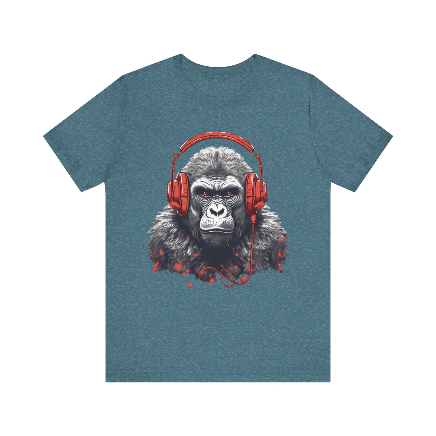 gorilla with headphones unisex t-shirt