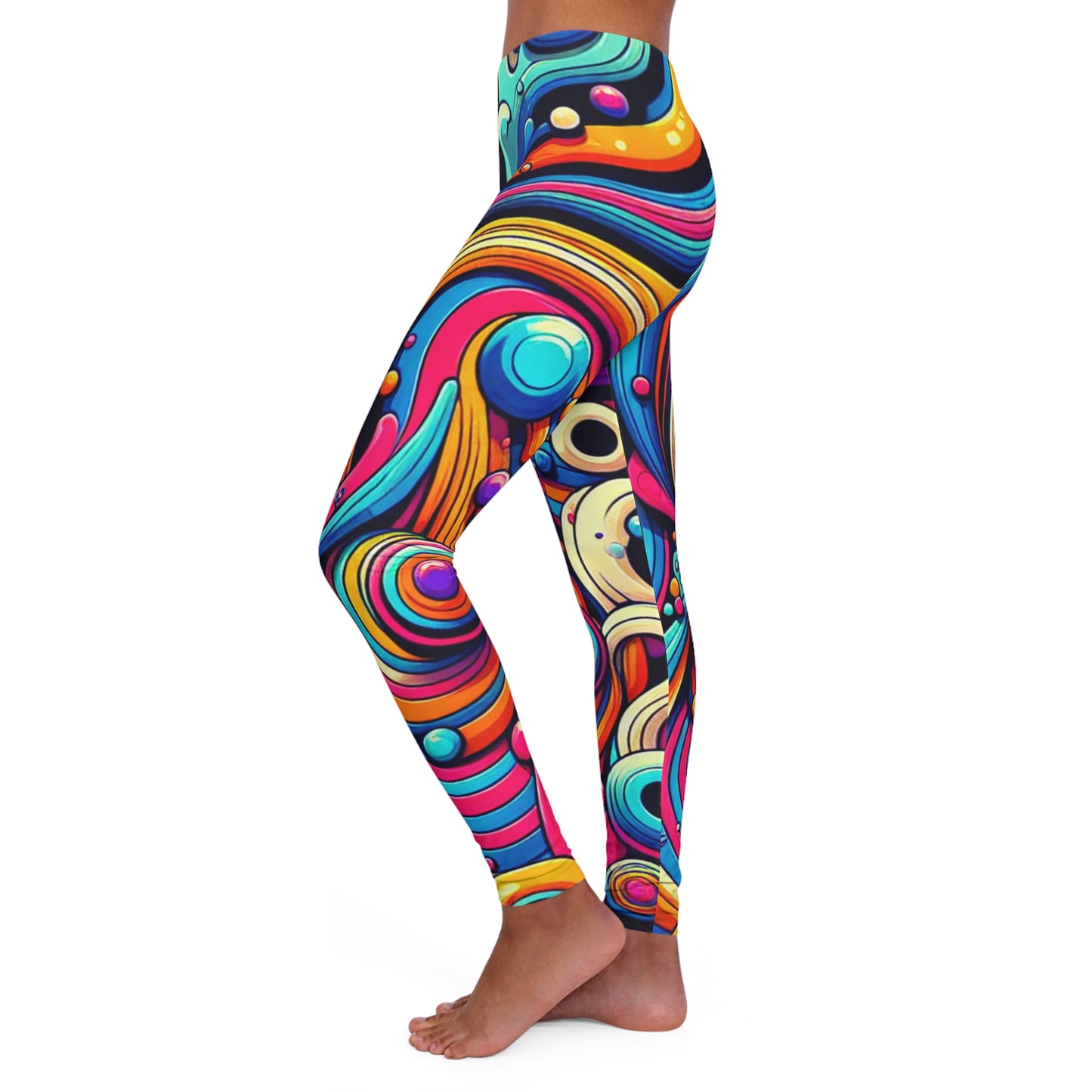 vibrant women's casual spandex leggings (aop)