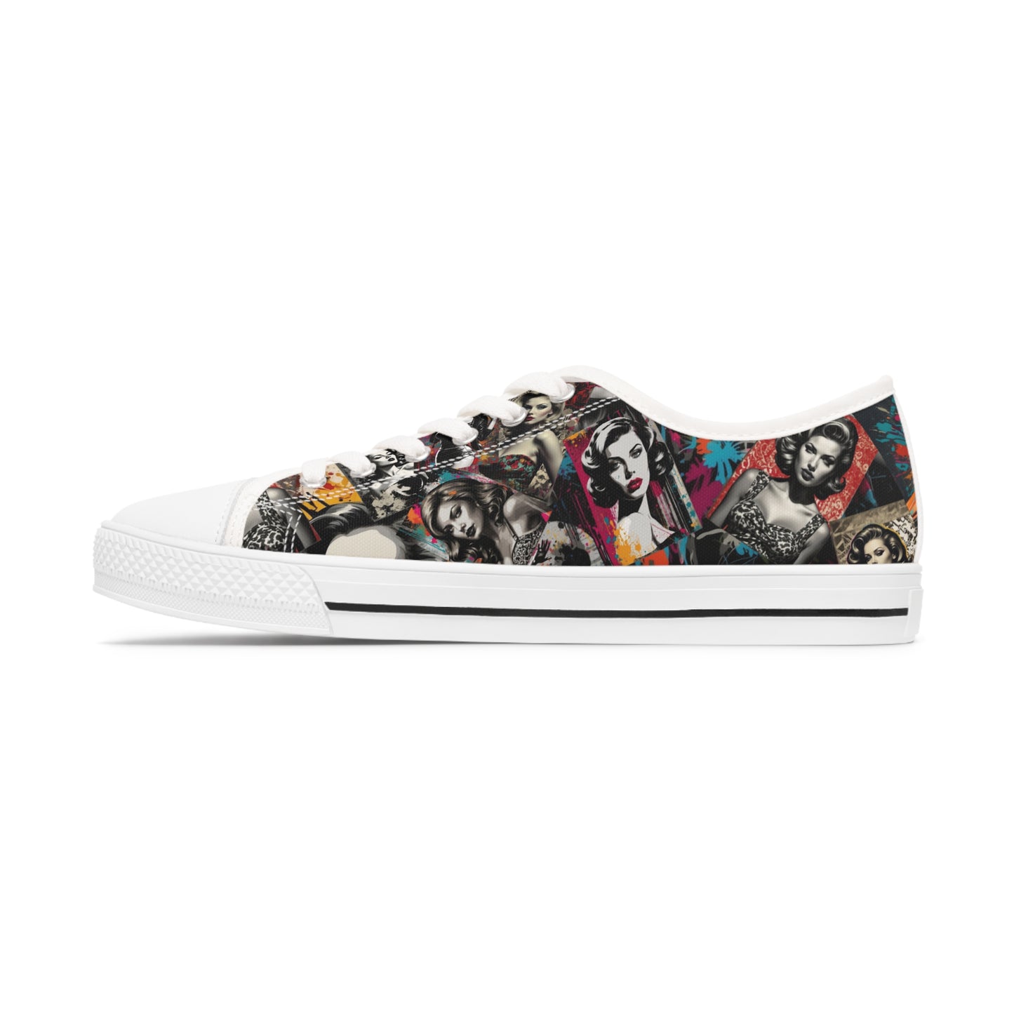 graffiti design low top sneakers