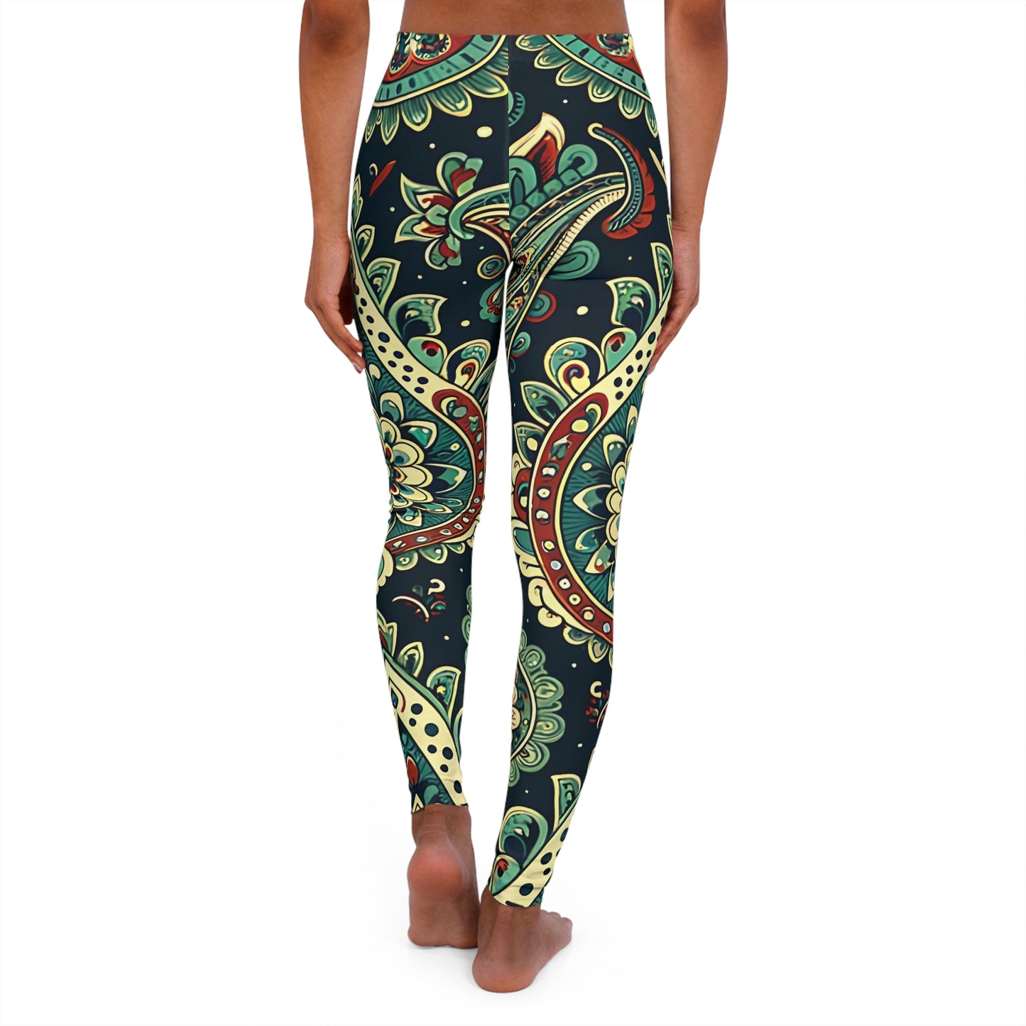 paisley women's casual spandex leggings (aop)