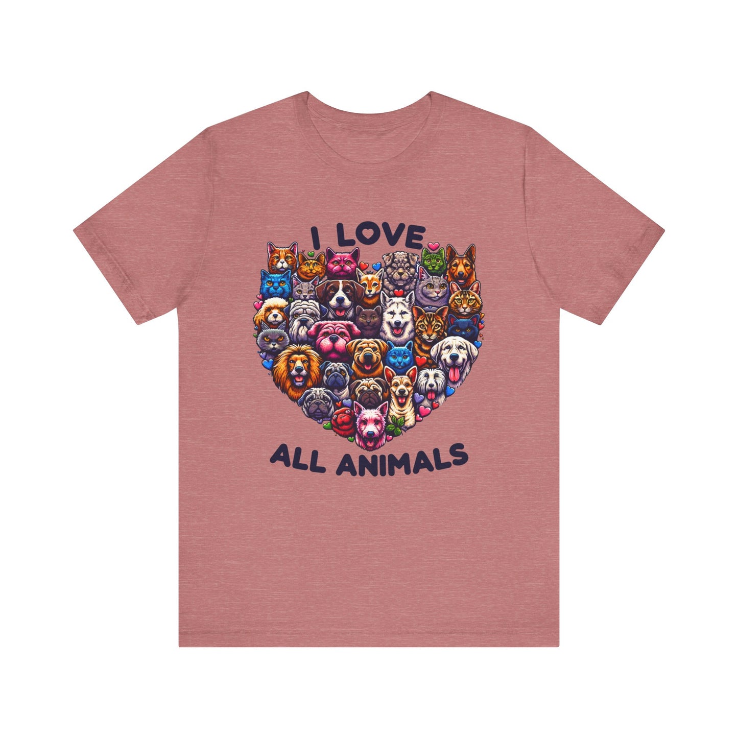 i love all animals unisex jersey short sleeve tee