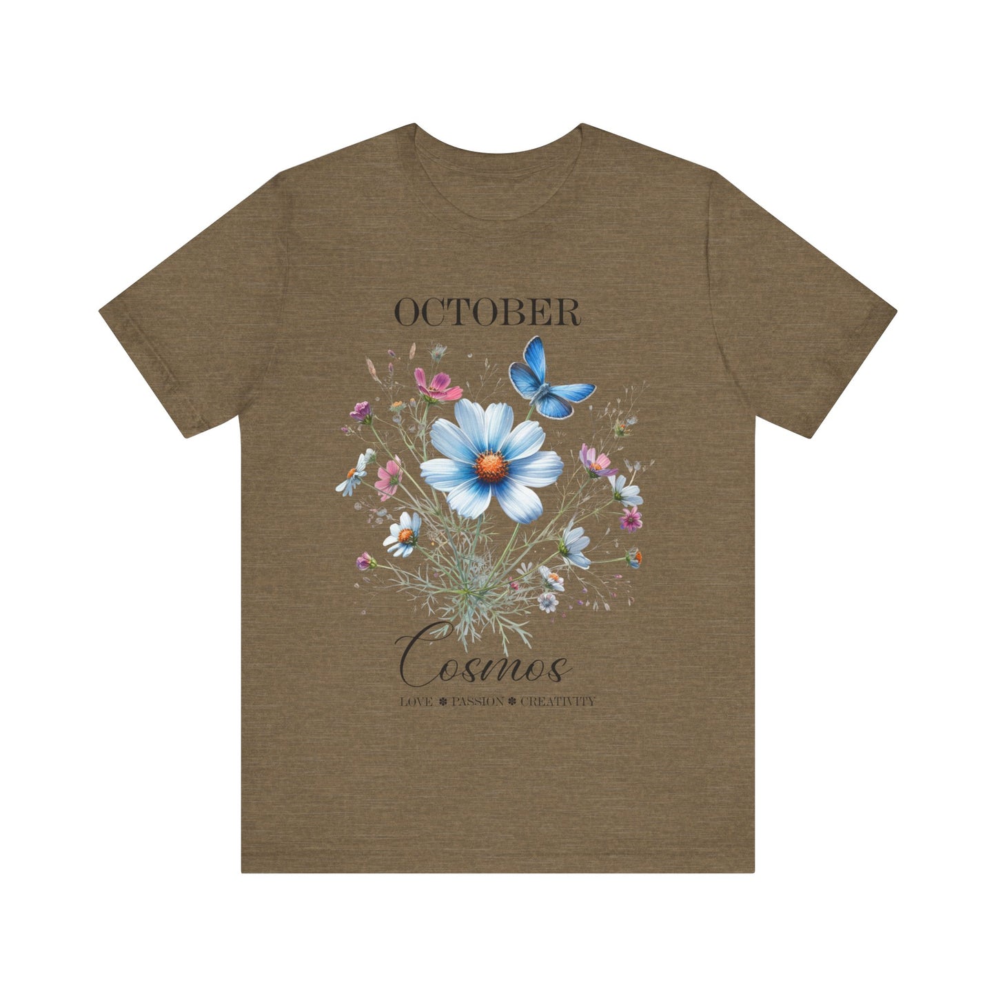 october cosmos flowers t-shirt