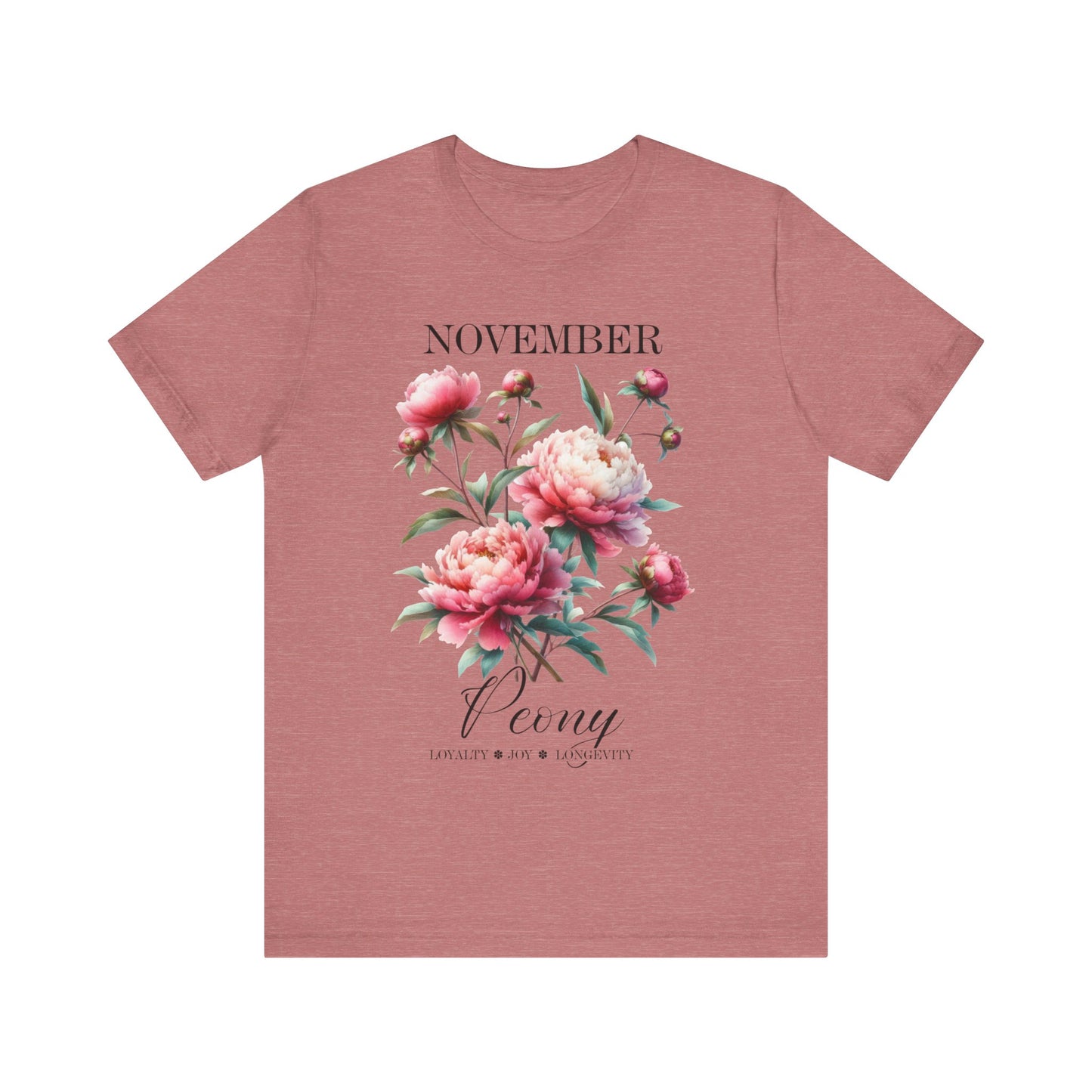 november peony flowers t-shirt