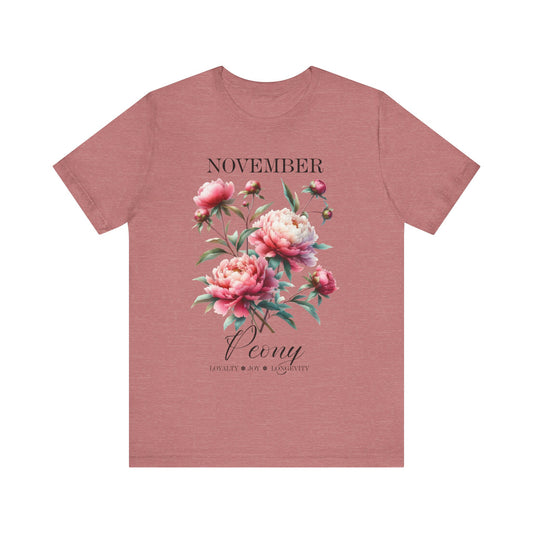 November Peony Flowers T-Shirt