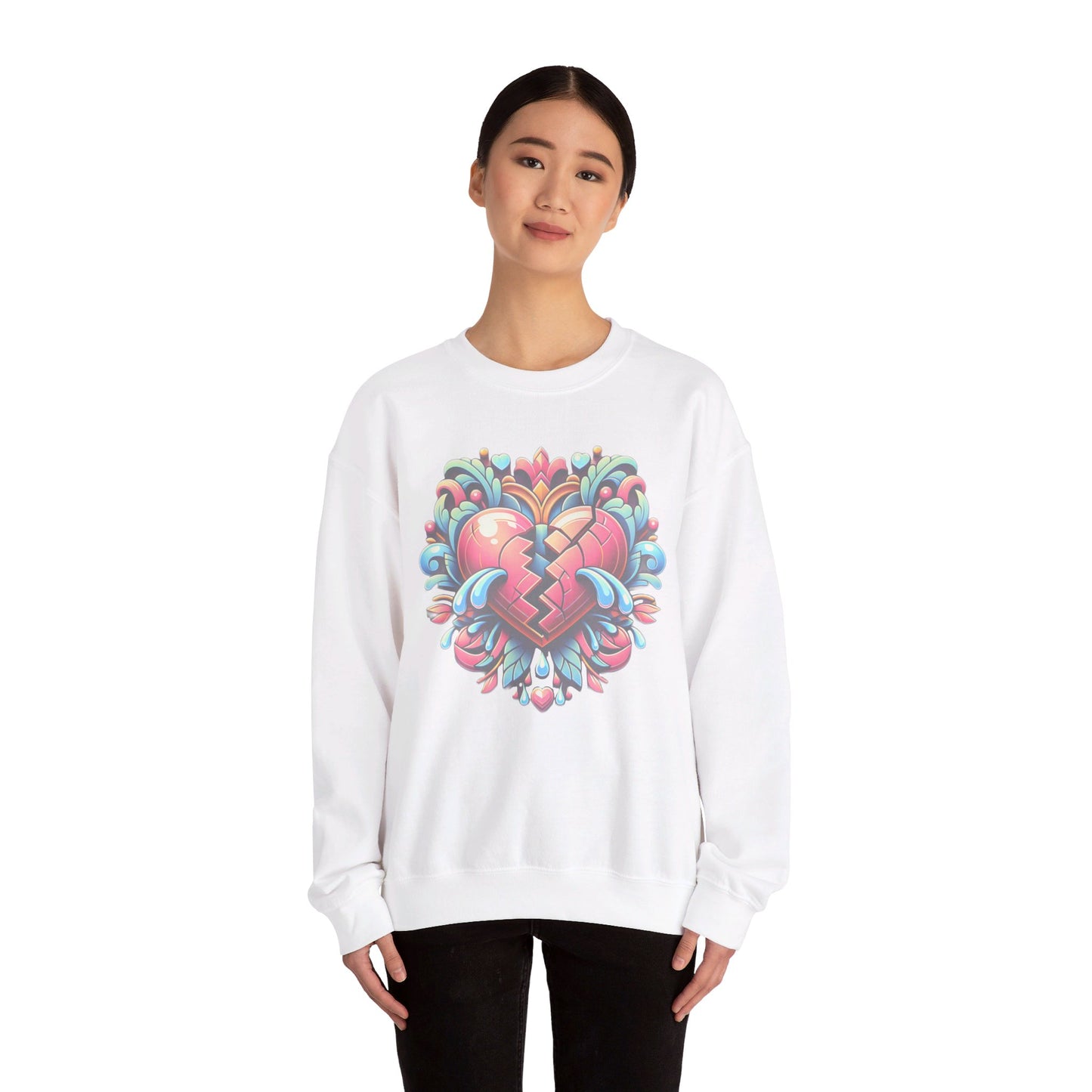 broken heart heavy blend™ crewneck sweatshirt