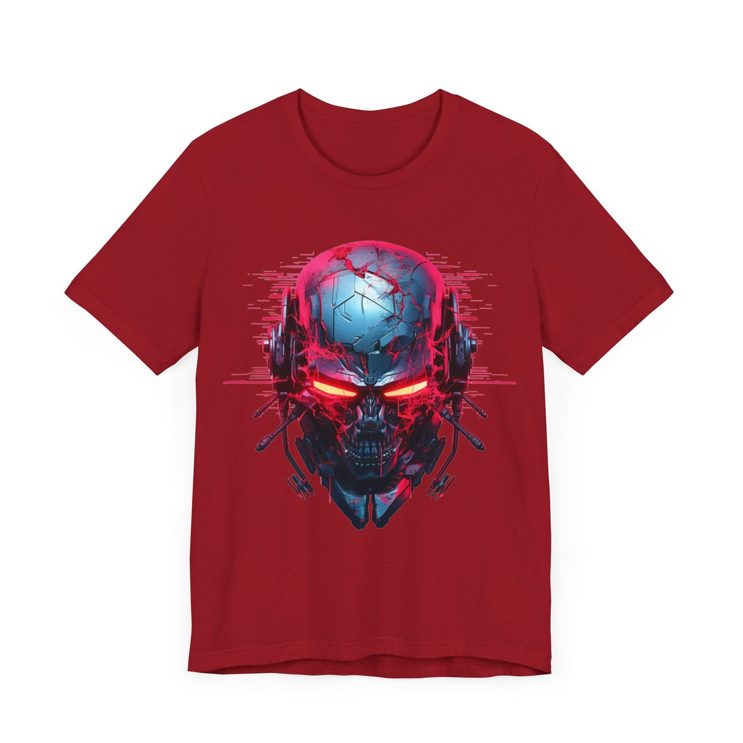 cyberpunk skull cyborg skeleton vaporwave graphic t-shirt