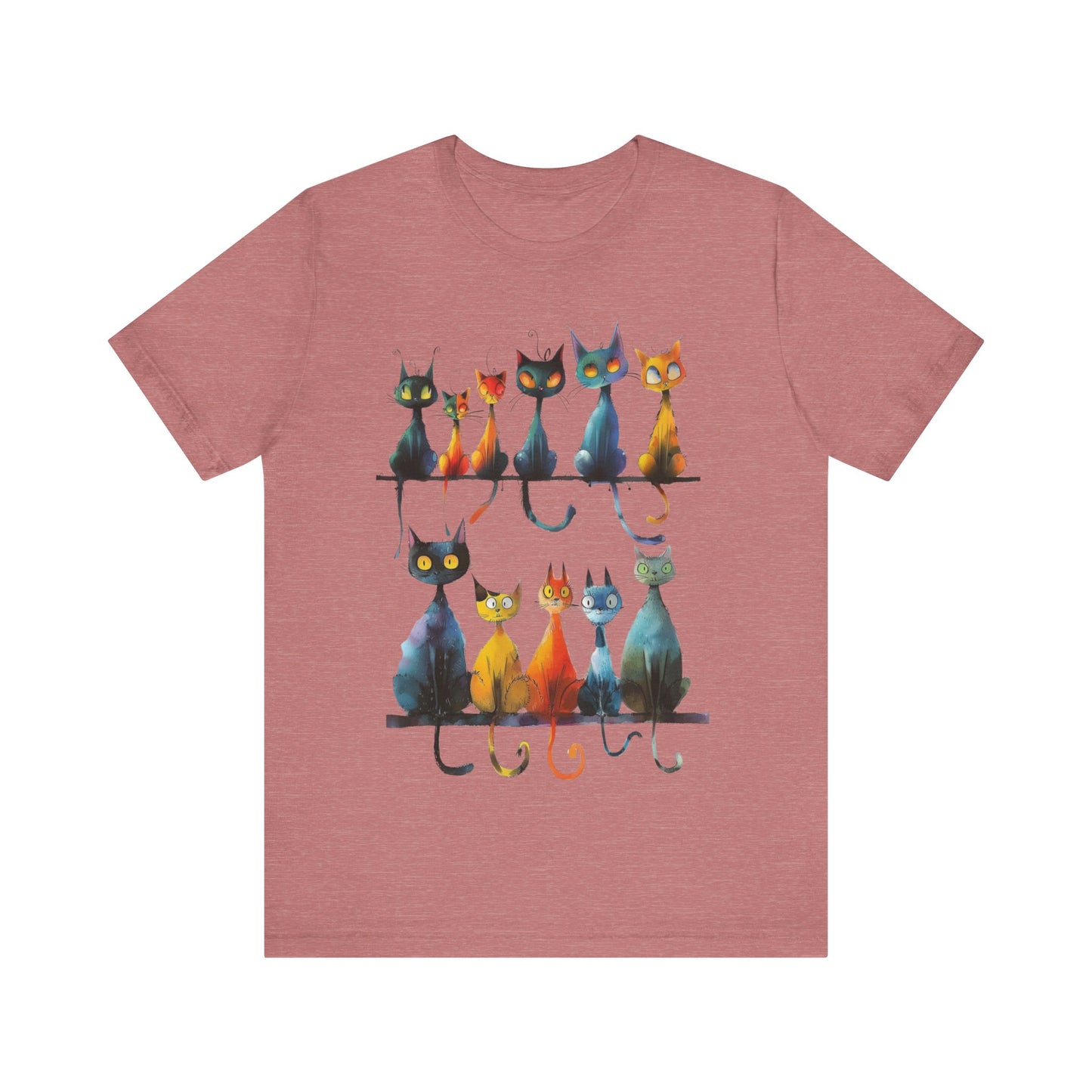 colorful cats t-shirt