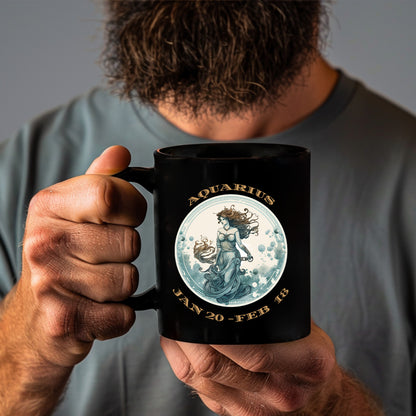 Aquarius Black Mug