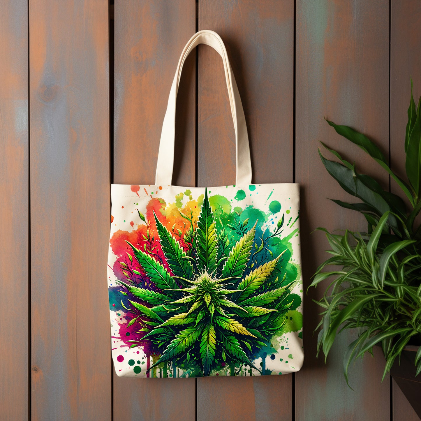 herb canvas tote bag