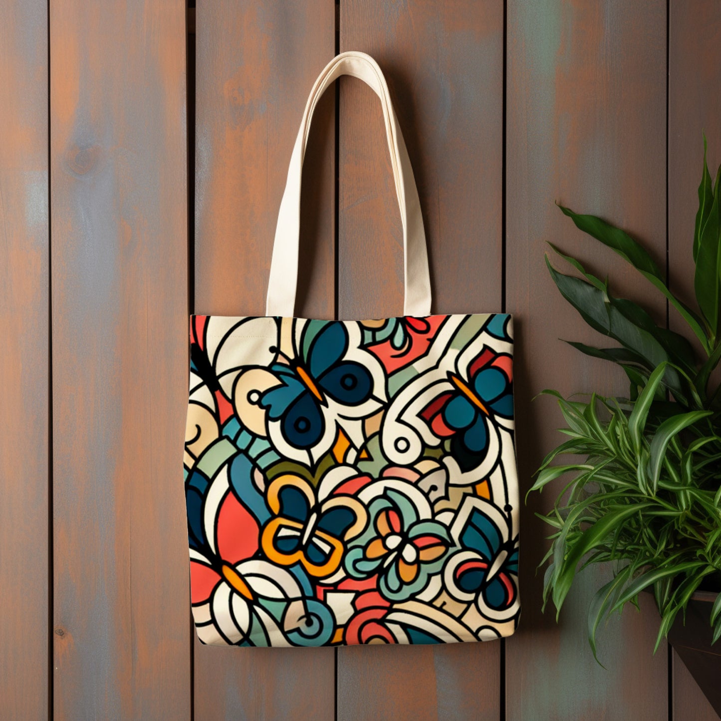 butterfly canvas tote bag