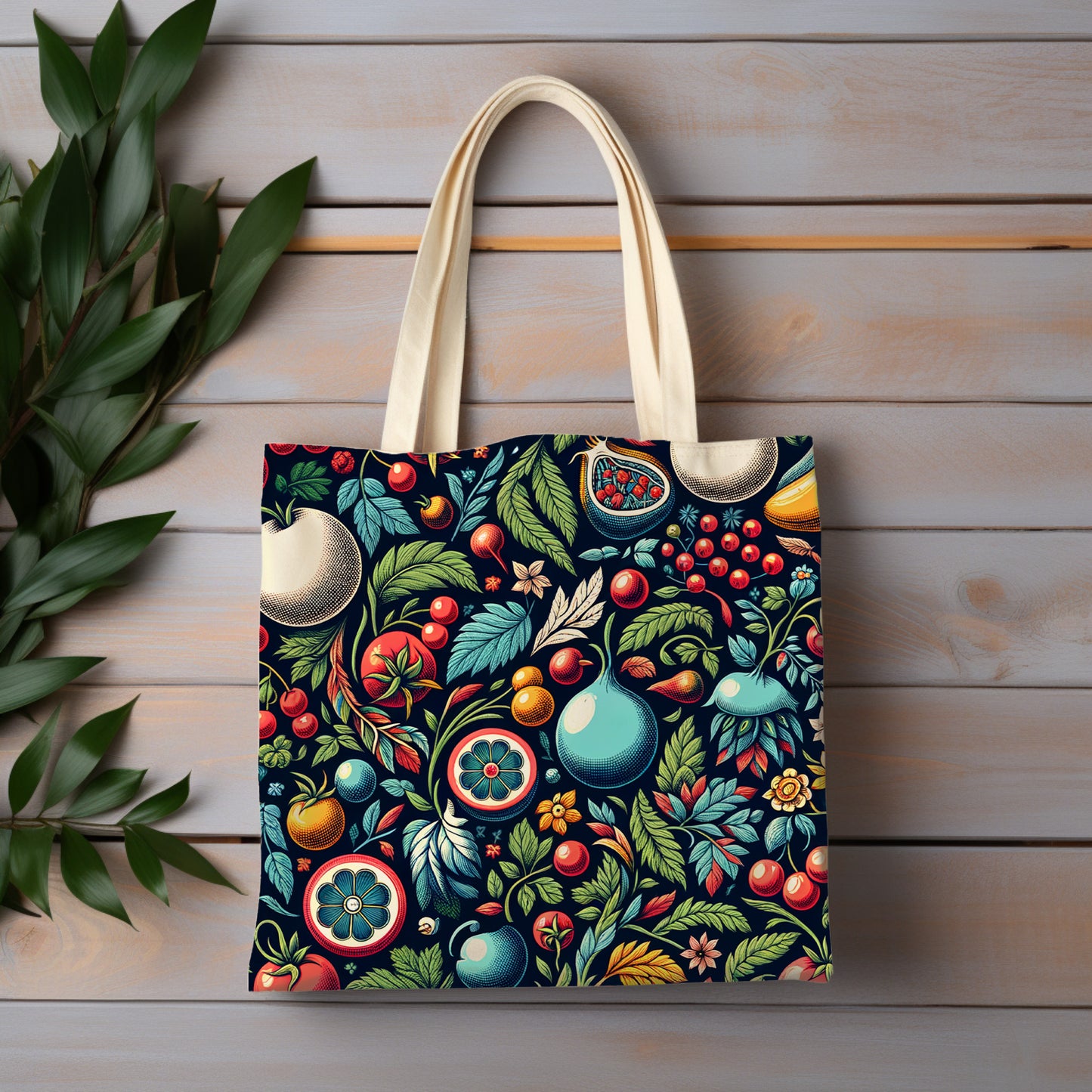 fruits canvas tote bag