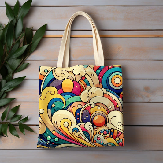 Ocean Wave Canvas Tote Bag