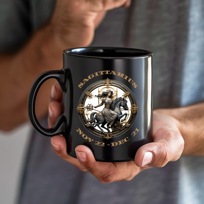 Sagittarius Black Mug